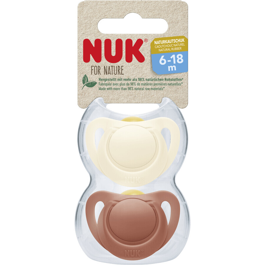 Nuk for NATURE sucette en latex 6-18m. BOX rouge 2 pcs