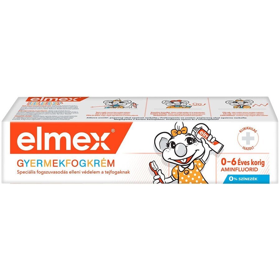 Elmex Dentifrice pour enfants avec aminfluorure 0-6 ans, 50 ml