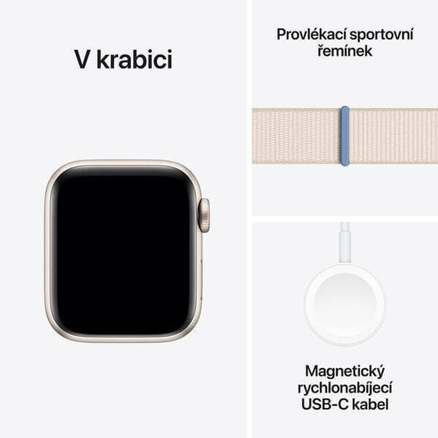 Apple Watch SE GPS 40mm boîtier aluminium avec boucle sport, Starlight