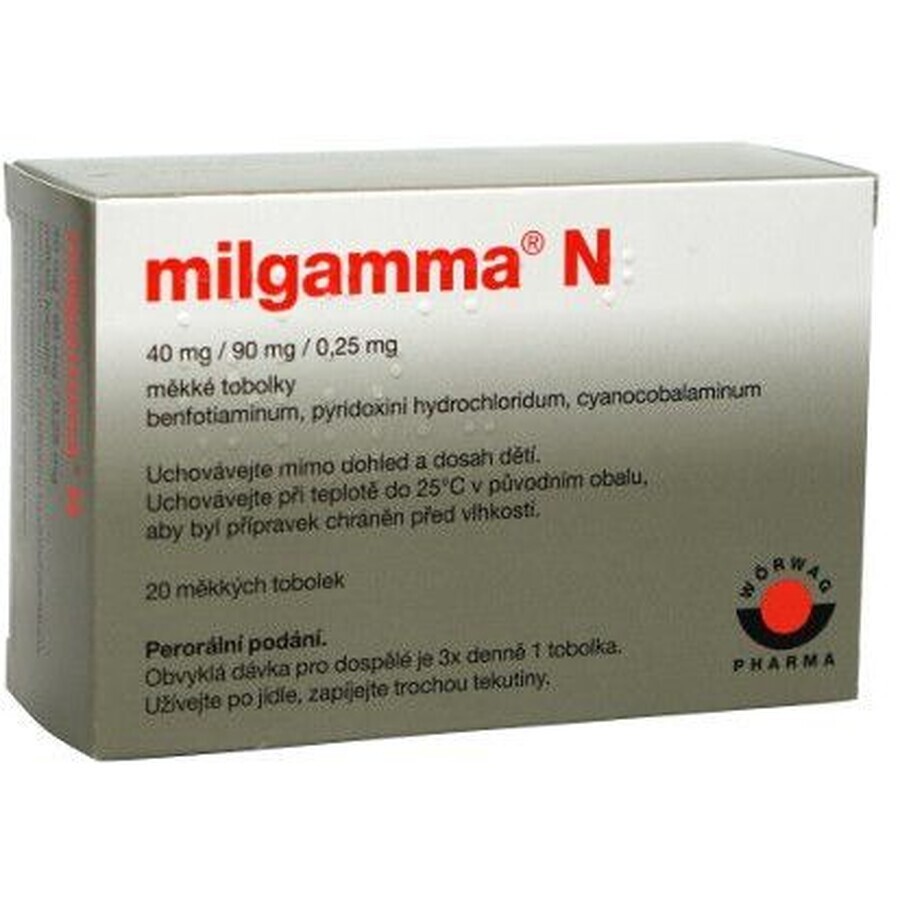 Milgamma N combinaison triple de vitamines 20 gélules