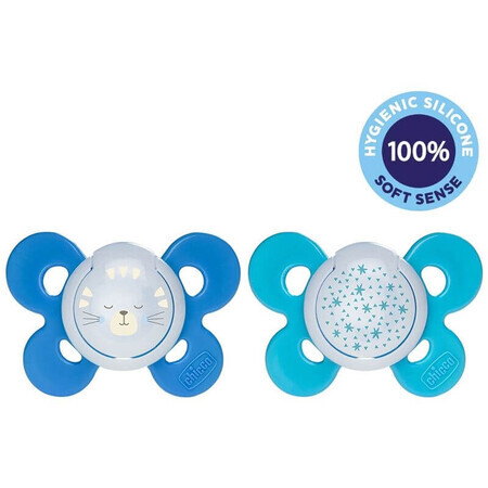 Chicco Physio Comfort Silicone Soother Nighttime Soother Nighttime Boy Cat/Star, 16-36m+ 2 pcs