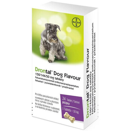 Drontal Dog Flavour 150/144/50 mg 24 tablets