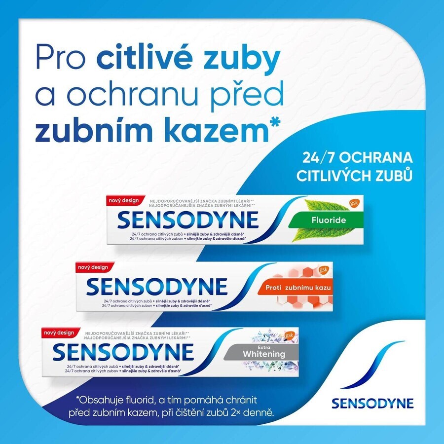 Sensodyne Dentifrice au fluor 3 x 75 ml