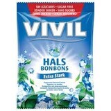 Vivil Bonbons Bonbons Extra Stark gouttes de menthe avec vitamine C sans sucre 60 g