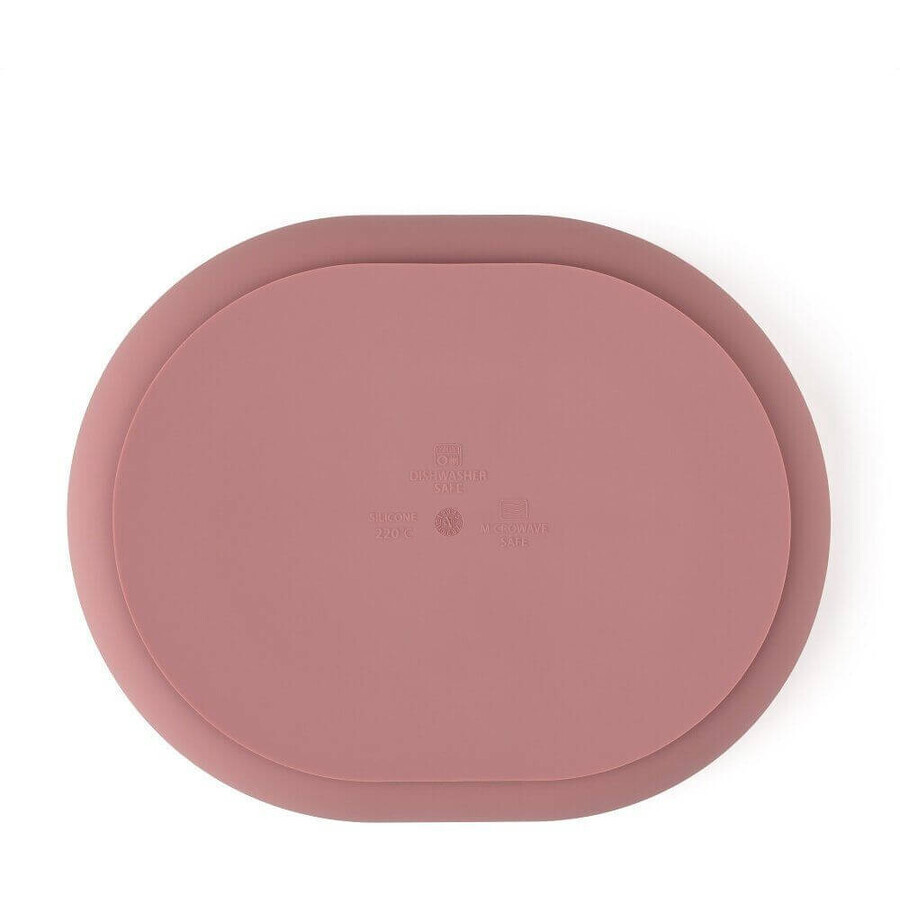 Petite&Mars Take&Match Dusty Rose 6m+ Oval silicone sharing plate