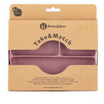 Petite&Mars Take&Match Dusty Rose 6m+ Oval silicone sharing plate