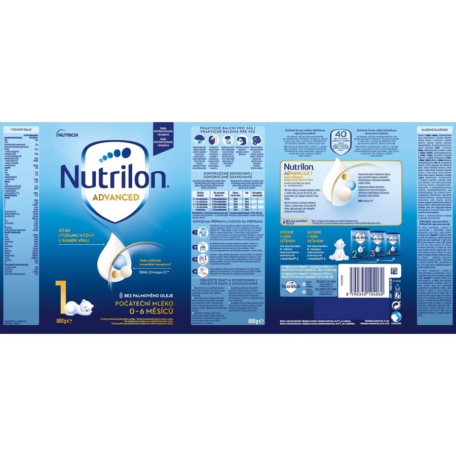 Nutrilon 1 infant milk powder 6 x 800 g