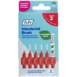 TePe Brosses interdentaires taille 2 rouge 0,5 mm, boîte en papier 6 pcs