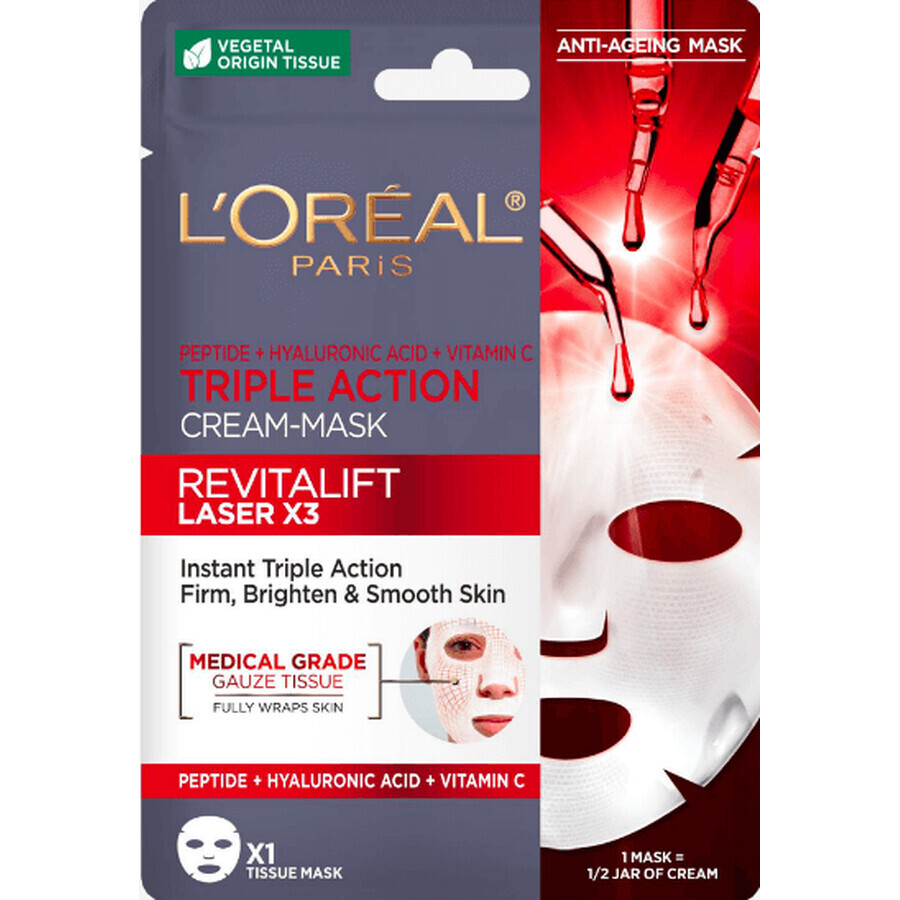 L'Oréal Paris Revitalift Laser X3 Triple Acción Mascarilla Facial Antiedad 28 g