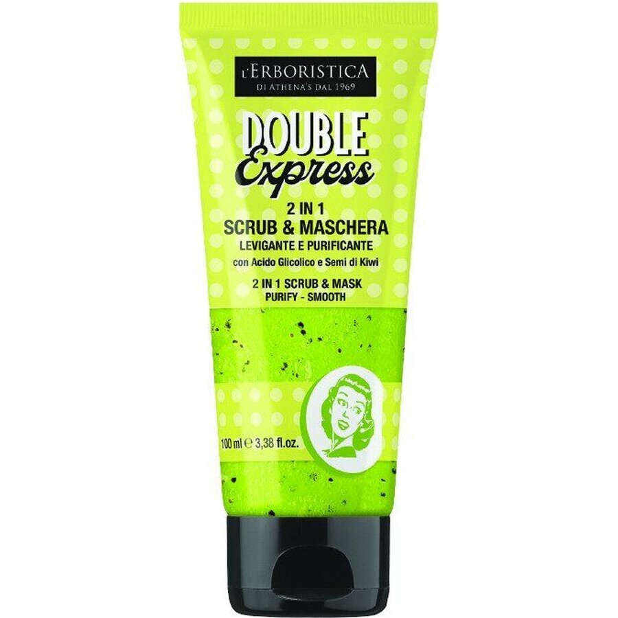 Erboristica Double Express 2 in 1 Gesichtsreinigungs- und Glättungsmaske gegen Mitesser 100 ml