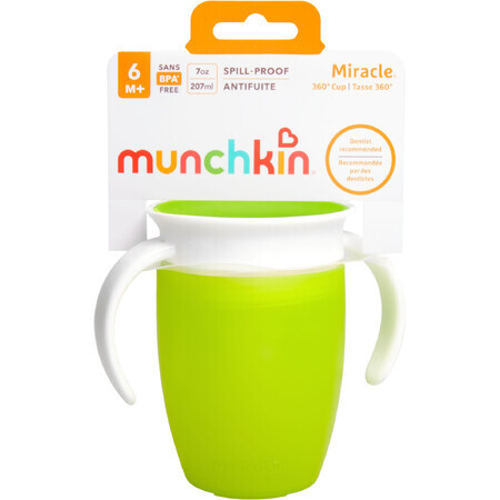 Munchkin Junior 360°, gobelet à bec non coulant 12m+, vert 207ml