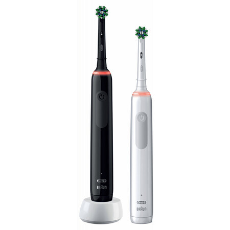 Oral-B Pro 3900 Duo Brosse à dents électrique noir et blanc 2 paquets