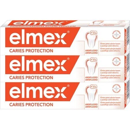 Elmex Protección Caries pasta dentífrica aminofluorada 3 x 75 ml