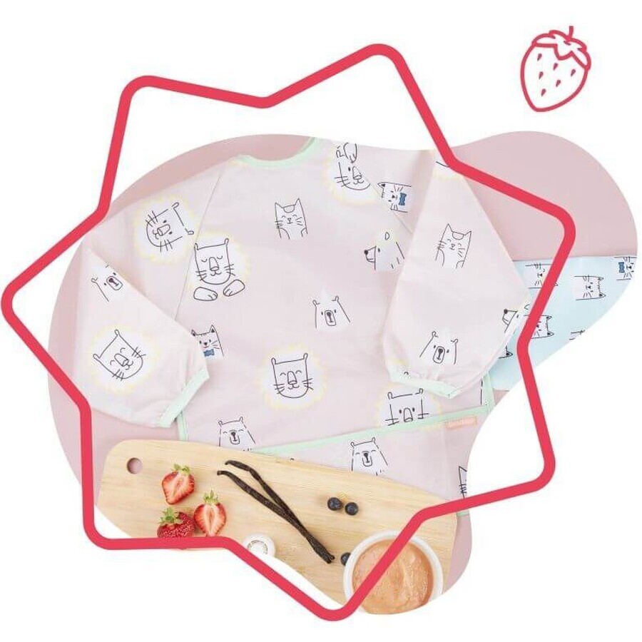 Badabulle bib bib with sleeves Soft pink