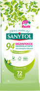 Sanytol Universal d&#233;tergent d&#233;sinfectant 94% d&#39;origine v&#233;g&#233;tale, lingettes 72 pcs