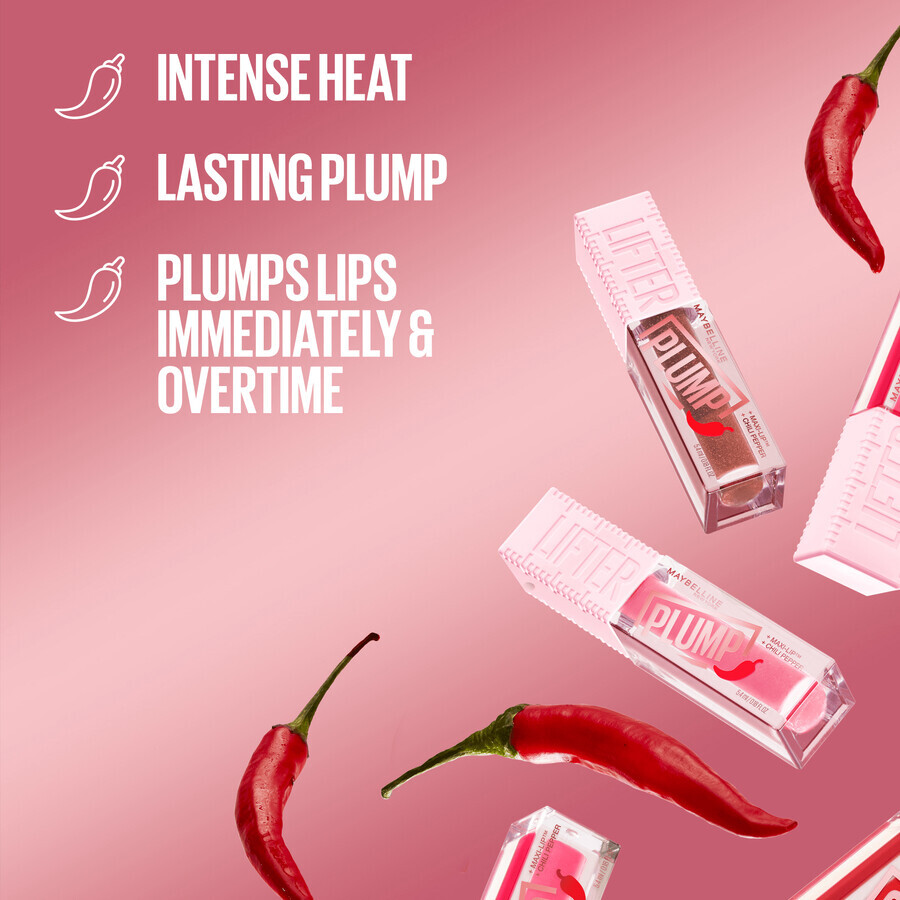 Maybelline New York Lifter plump 006 Hot Chili brillant à lèvres, 5.4 ml