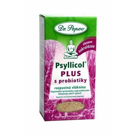 Popov PSYLLICOL PLUS avec fibres solubles probiotiques au goût de fraise des bois 100 g