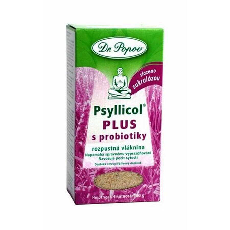 Popov PSYLLICOL PLUS avec fibres solubles probiotiques au goût de fraise des bois 100 g