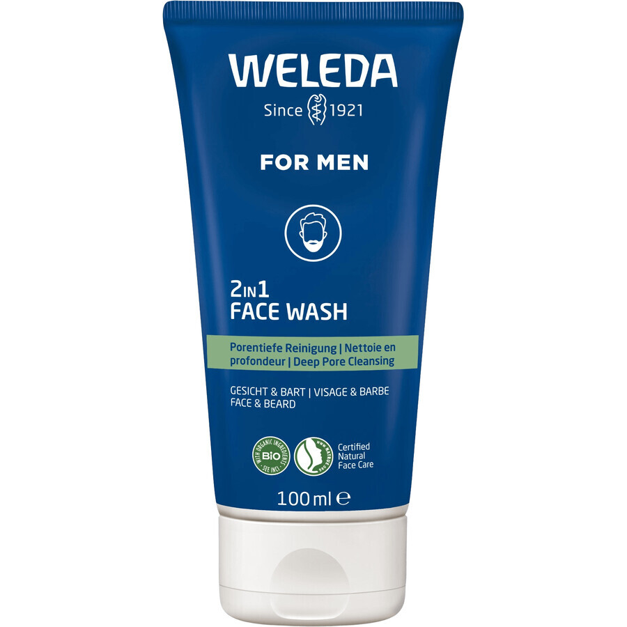 Weleda For Men 2in1 Reinigungsgel für Gesicht und Bart 100 ml