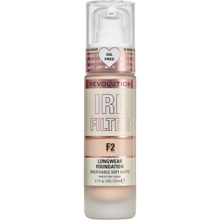 Revolution IRL Filtro Base de Maquillaje Longwear F2, maquillaje 23 ml