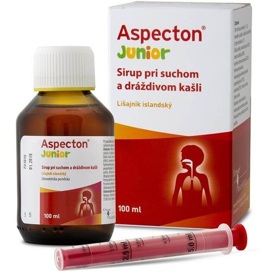 Aspecton Junior sirop pour toux sèche et irritative au lichen islandais 100 ml