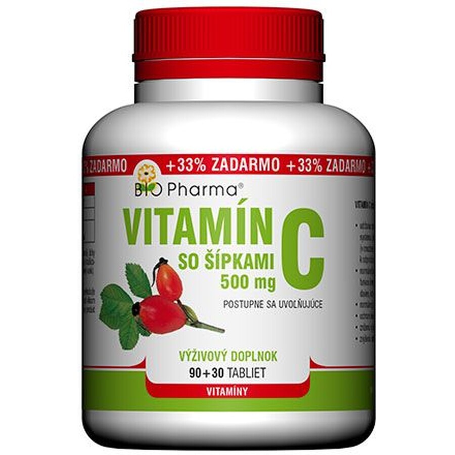 Bio Pharma Vitamine C avec cynorrhodon 500 mg 120 comprimés