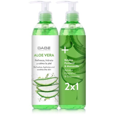 Babé Duopack Gel corporel après-soleil ALOE VERA 100%, 1x1 set 2 x 300 ml