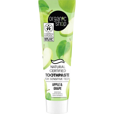 Organic Shop Dentifrice pour dents sensibles Pommes et raisins 100 g