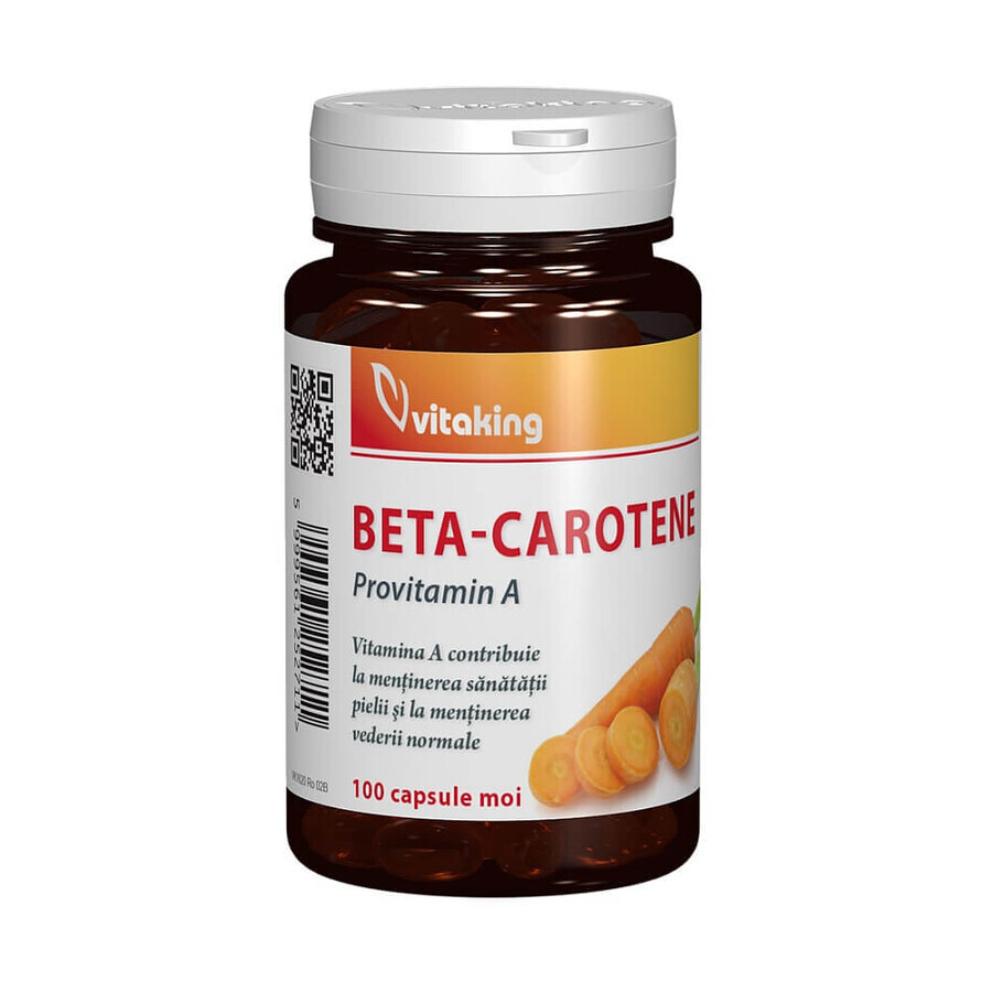 Beta-carotene naturale 25000 UI, 100 capsule di gelatina, Vitaking