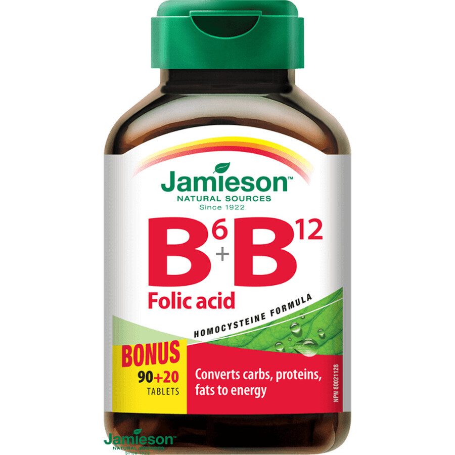 Jamieson Vitamine B6, B12 și acid folic 110 comprimate