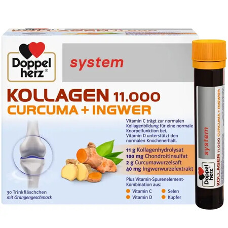 Kollagen 11 000 Curcuma + Gingembre, 30 bouteilles, Doppelherz