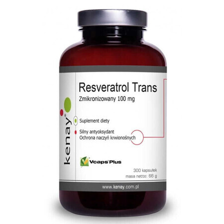 Resveratrolo trans - micronizzato 100 mg (300 capsule), Kenay