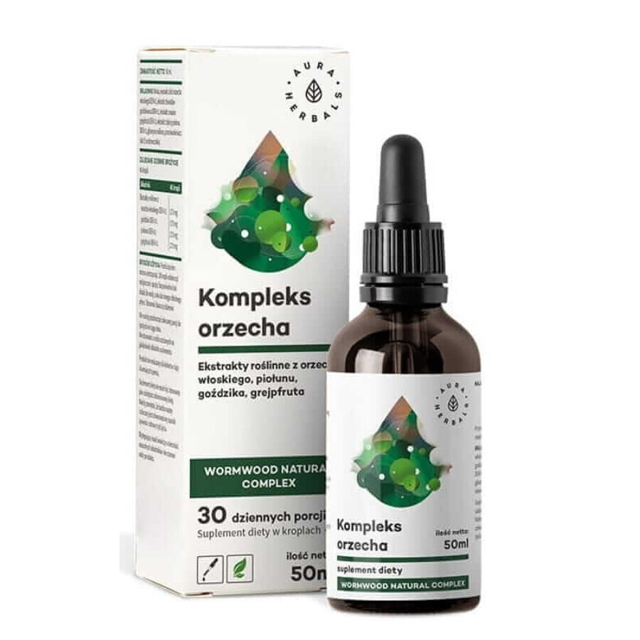 Walnoot + alsem complex, Natuurlijke alsem complex druppels 50 ml Aura Herbals