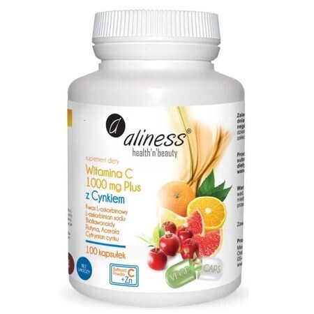 Vitamin C 1000 mg with Zinc PLUS 100 capsules VEGE Aliness