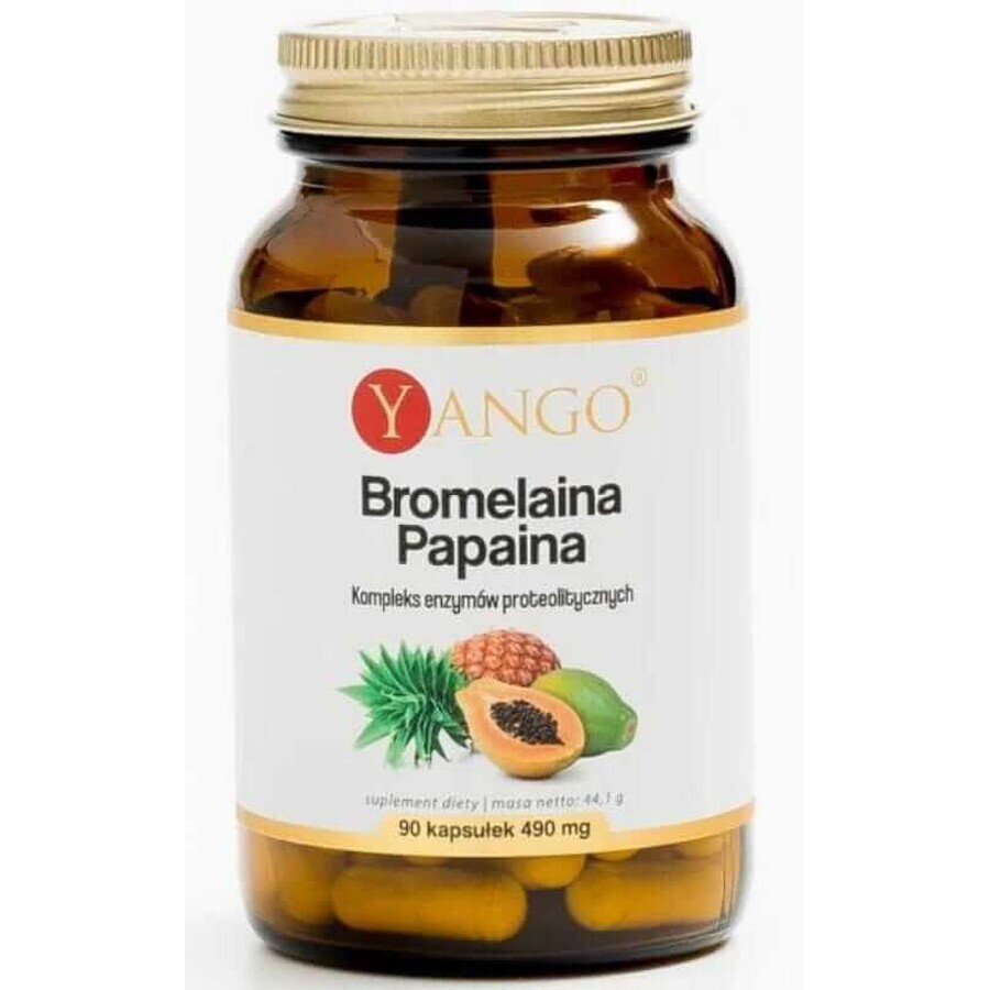 Bromelaină papaină - 90 capsule Yango