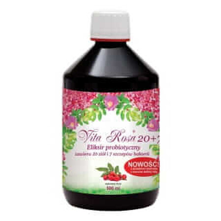 Vita Rosa 500 ml Élixir probiotique 20 plantes 7 souches de bactéries