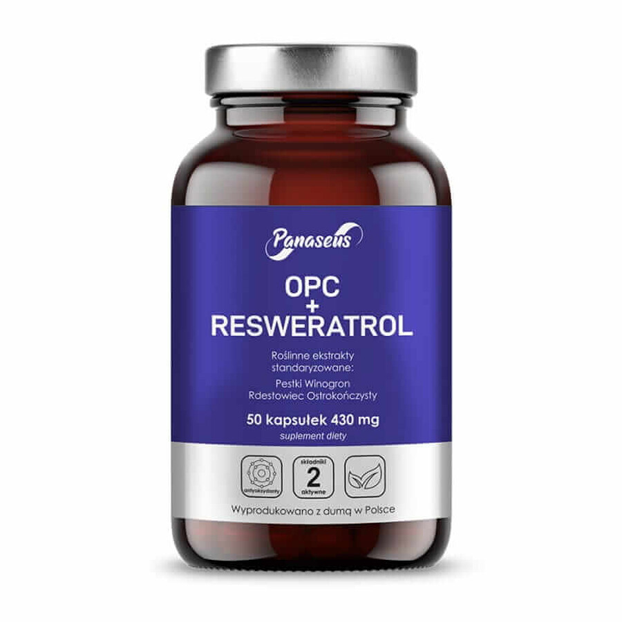 OPC + Panaseus resveratrol (430mg) 50 gélules