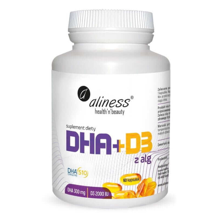 Omega DHA da alghe + D3 60 capsule Aliness