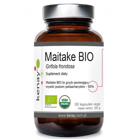 Maitake Organic Leafy Grifola 60 gélules végétariennes Kenay