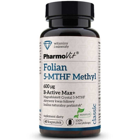 Folaat 5-MTHF Methylfolaat 600 µg 60 capsules klein Pharmovit Classic