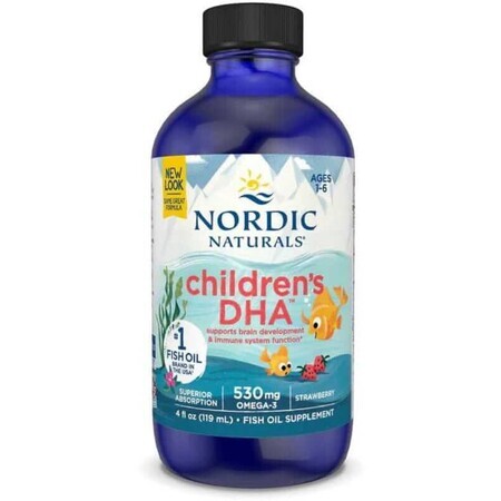 Nordic Naturals DHA pour enfants 530 mg fraise 119 ml