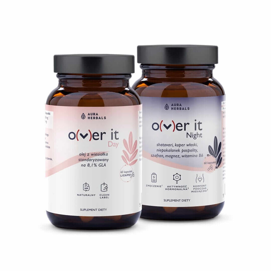 O(v)er it Day & Night (ayuda natural durante el síndrome premenstrual) 2x 60 cápsulas Aura Herbals