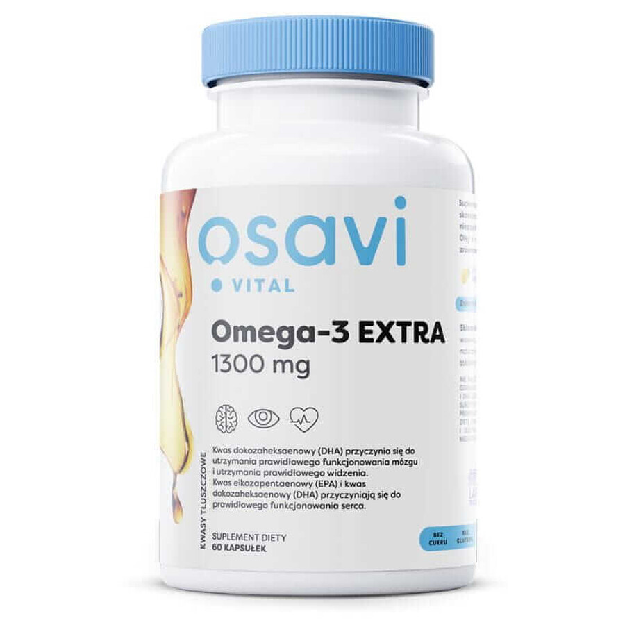 Osavi Omega-3 EXTRA, 1300 mg limone 60 capsule