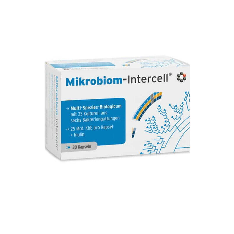 Microbiome 30 Kapseln Intercell Probiotic natürlich 33 Intercell-Stämme