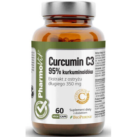 Curcumine C3 95% curcuminoïde 60 gélules Pharmovit Clean Label