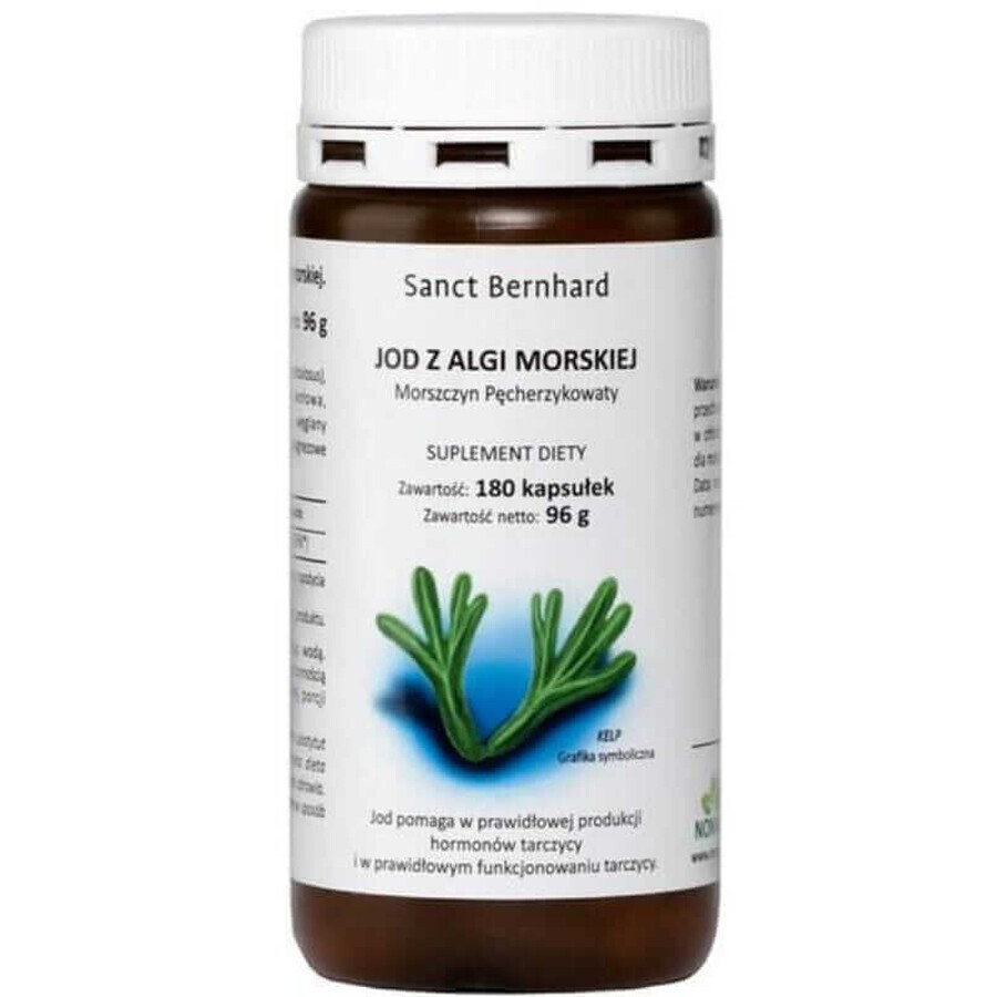 Iod din alge marine (Bladderwrack, kelp) 180 capsule Sanct Bernhard