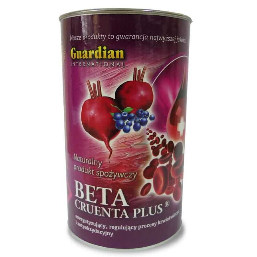 Beta Cruenta Plus - Produs energetic și de formare a sângelui, sfeclă roșie, cutie de 500 g, Guardian International