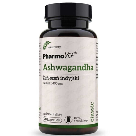 Ginseng Ashwagandha indio 400 mg (90 cápsulas) Pharmovit Classic