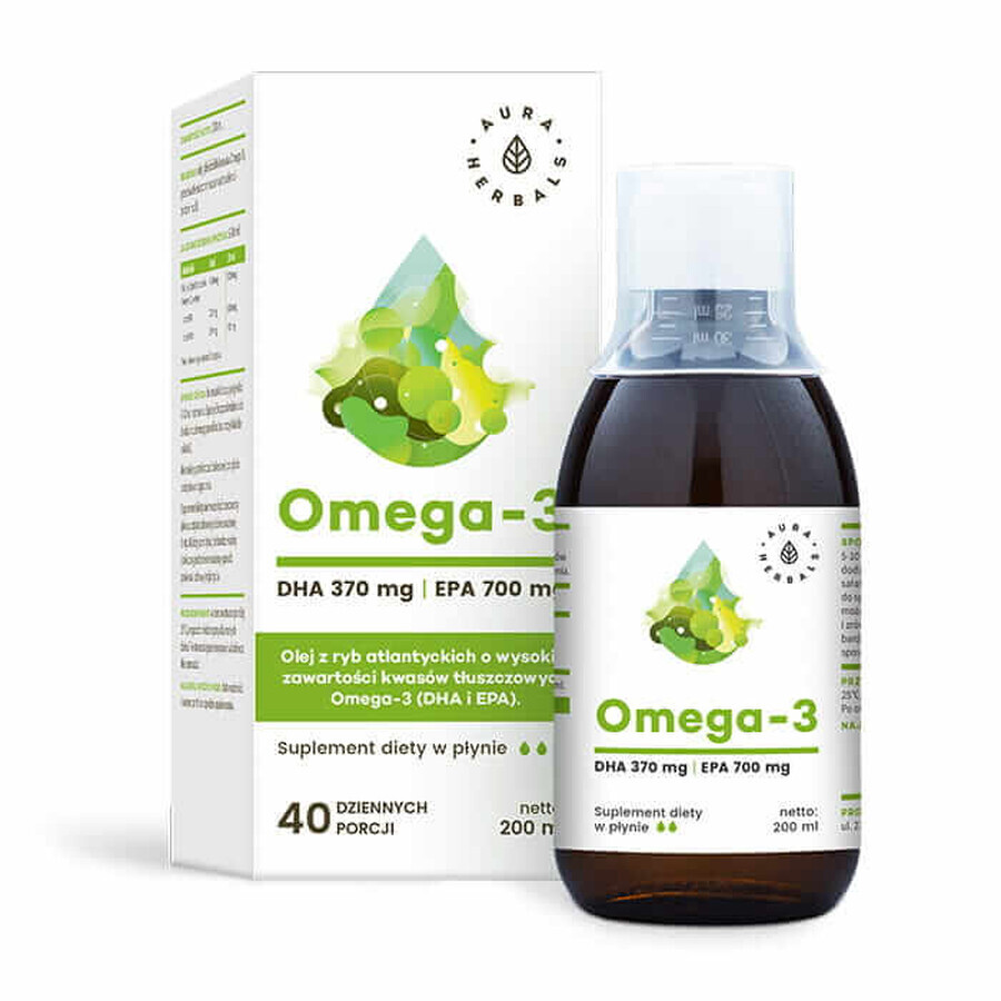 Omega-3 DHA 370 mg y EPA 700mg - 200 ml Aura Herbals