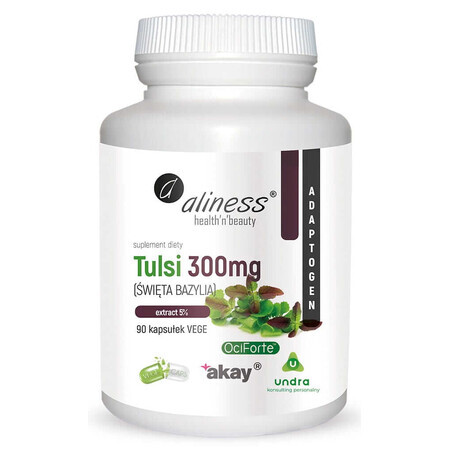 Extrait de Tulsi (basilic sacré) 5% 300 mg (90 gélules) Aliness